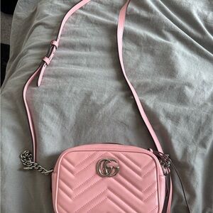 Pink Quilted Crossbody Bag